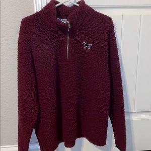 Victoria Secret burgundy fluffy quarter zip